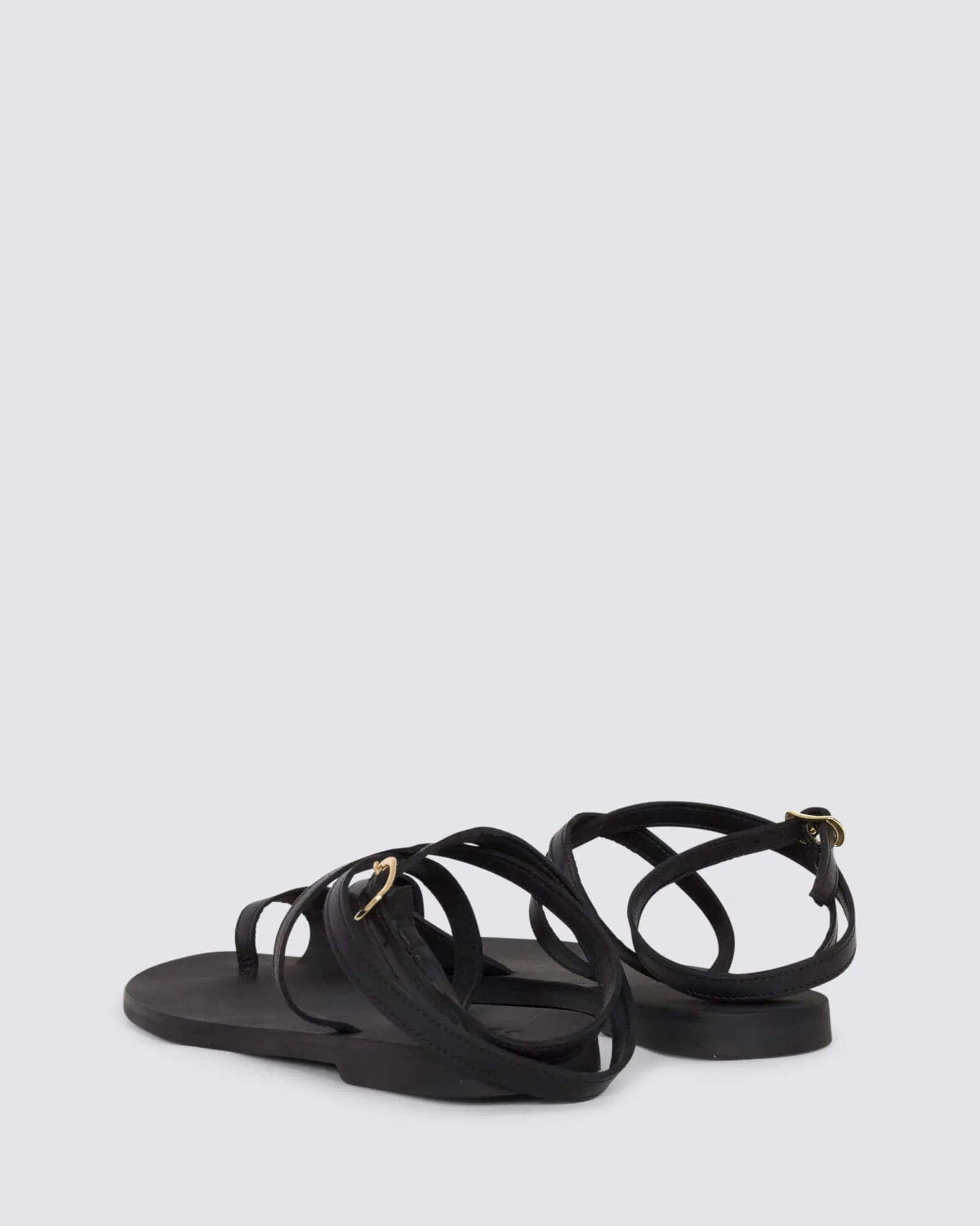 PORTIFINO SANDALS BLACK LEATHER