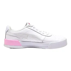 PUMA Carina 2022 Low Top Trainers White Leather Girls UK 6