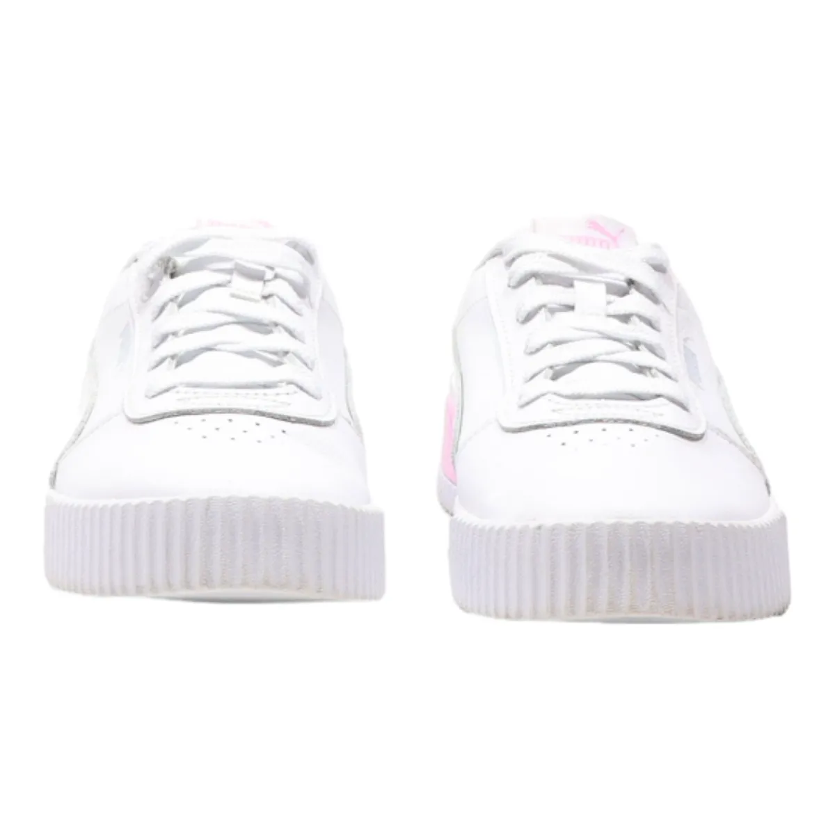 PUMA Carina 2022 Low Top Trainers White Leather Girls UK 6