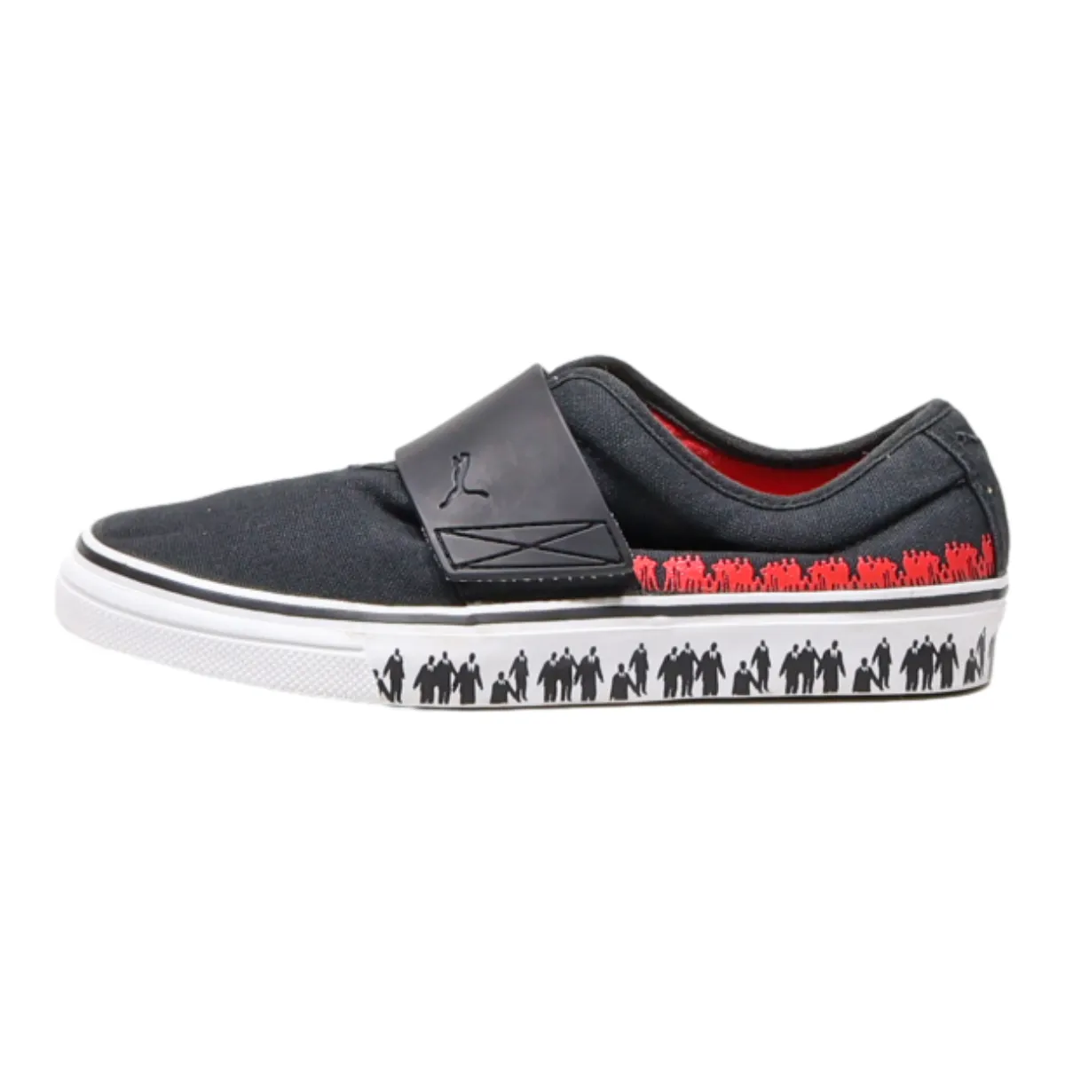 PUMA Low Top Trainers Black Canvas Mens UK 5