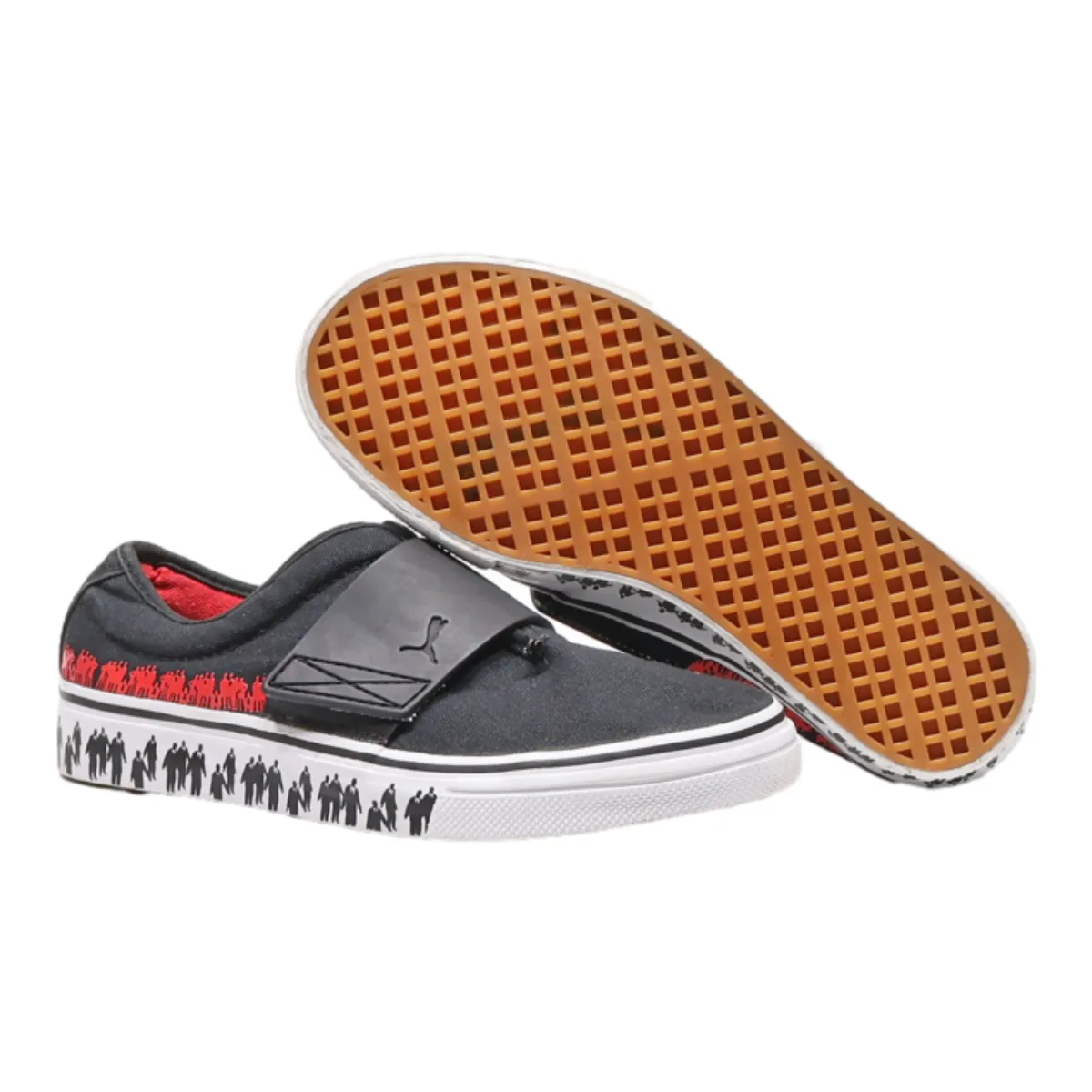 PUMA Low Top Trainers Black Canvas Mens UK 5