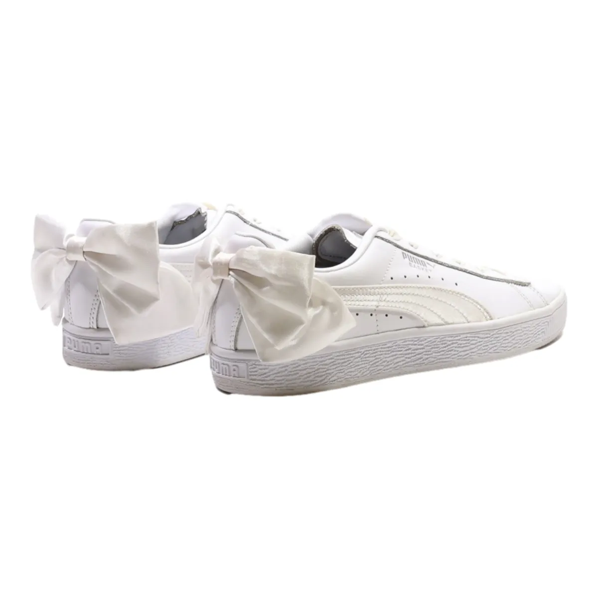 PUMA Low Top Trainers White Leather Womens UK 4.5