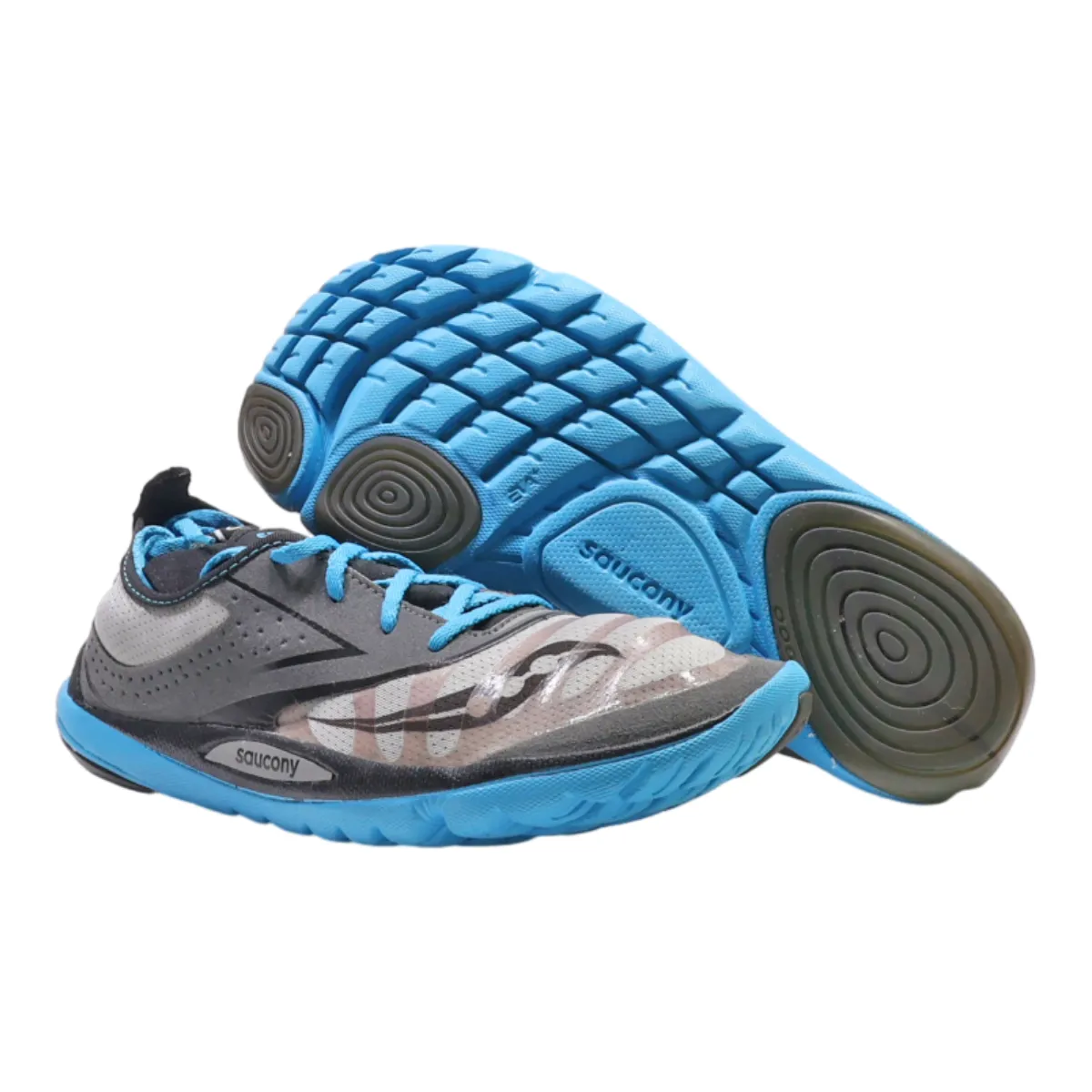SAUCONY Low Top Trainers Grey Synthetic Womens UK 6.5