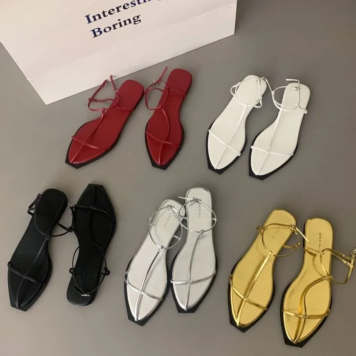Shue Minimalist Strappy Flat Gladiator Sandals - 5 Colors