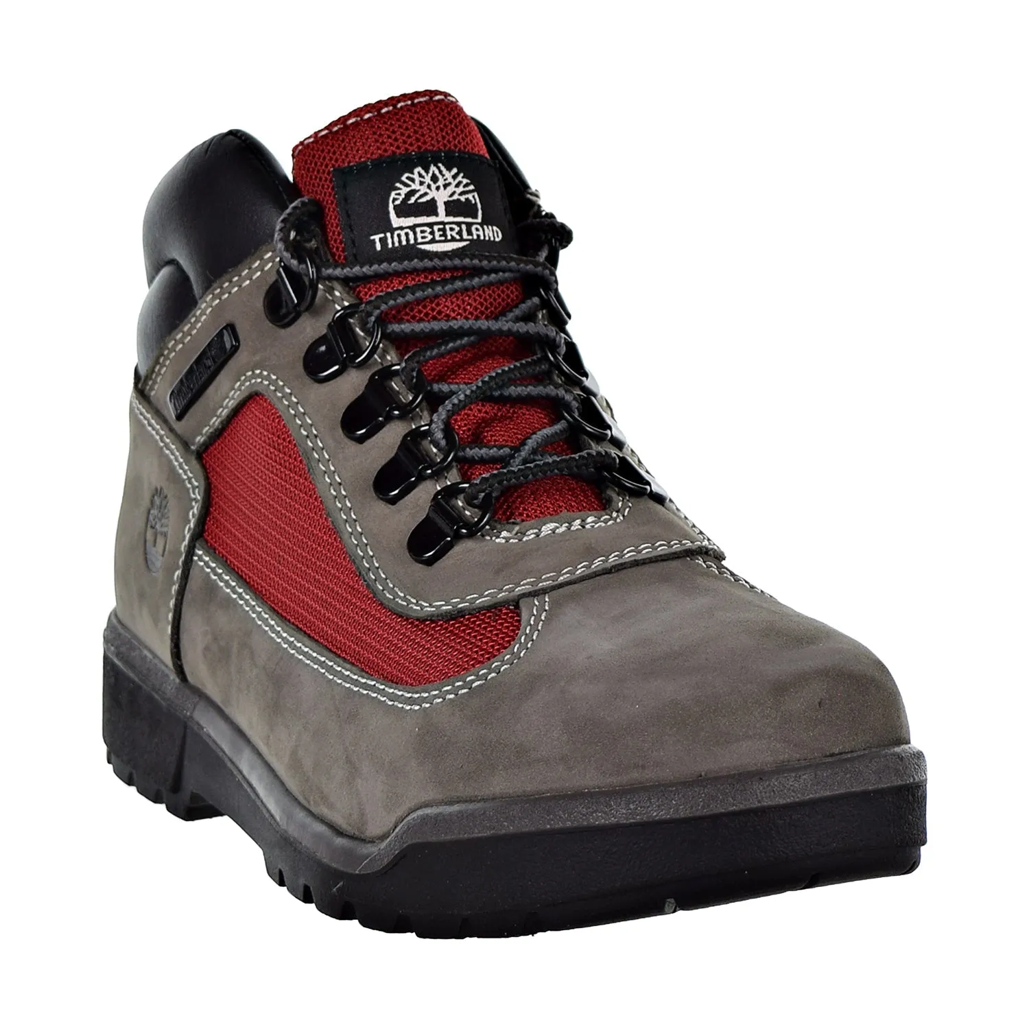 Timberland Field Boot L/F Mid Big Kids Shoes Grey/Red